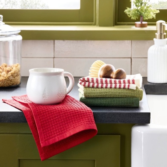 Hearth & Hand Magnolia 4pk Waffled Cotton Christmas Dishcloth Set - Picture 2 of 10